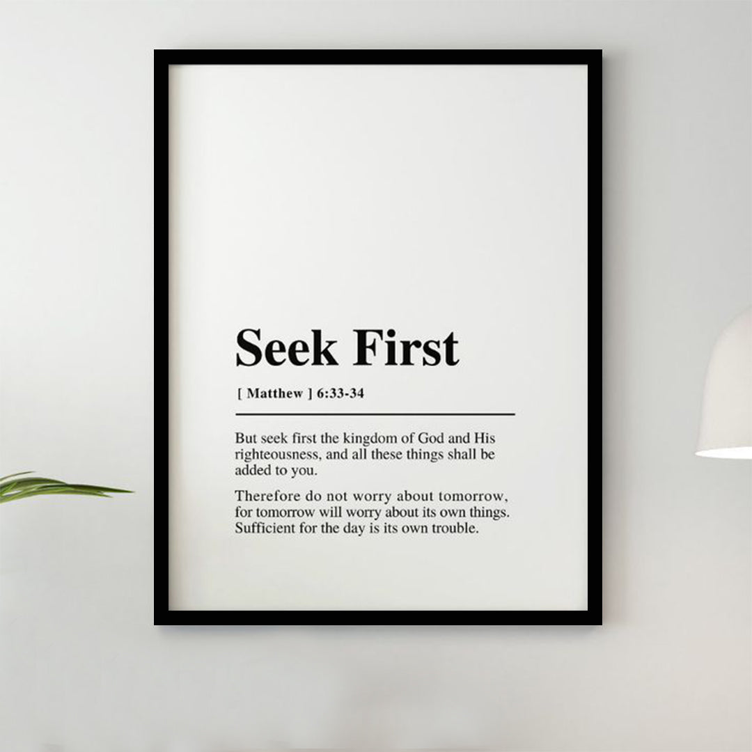 A3 Inspirational Biblical Wooden Framed Posters with Glass