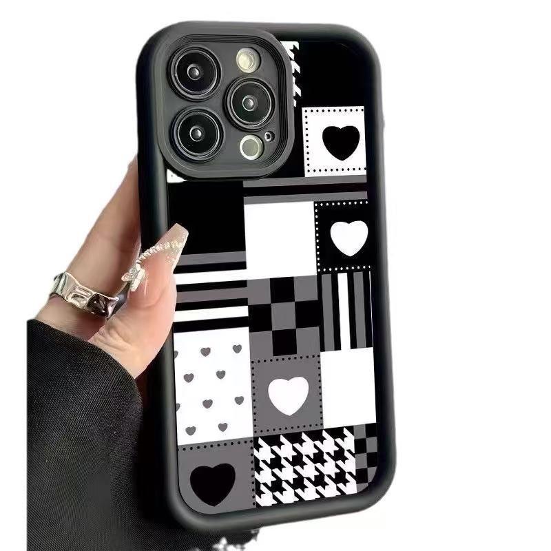 Stylish Grid Heart Shockproof Case for iPhone 11 ? Trendy Splicing Design & Full Protection
