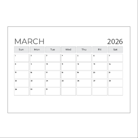 2026 Desk Calendar Planner + 12 sheets Monthly Planner A4