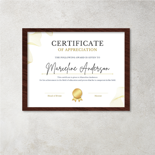 Wooden Frame for Photos and Certificate