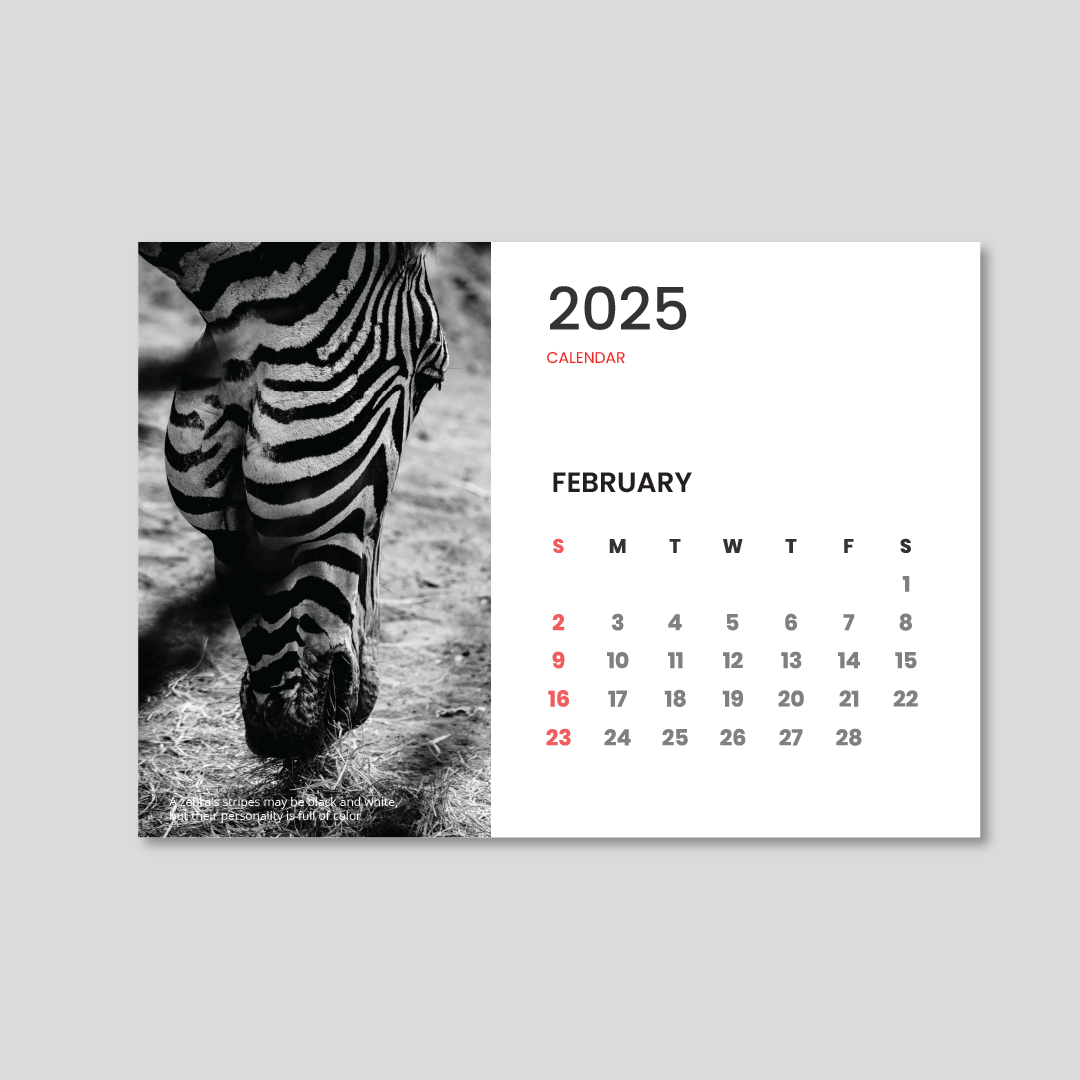 Desk Calendar A5 Wildlife Style 2026