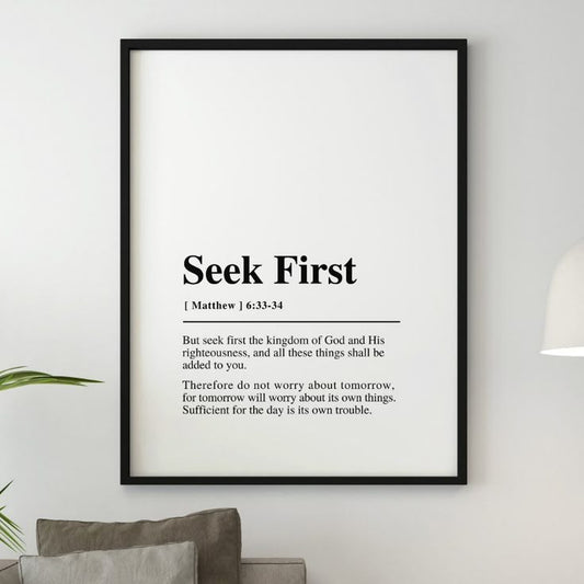 A3 Inspirational Biblical Wooden Framed Posters with Glass