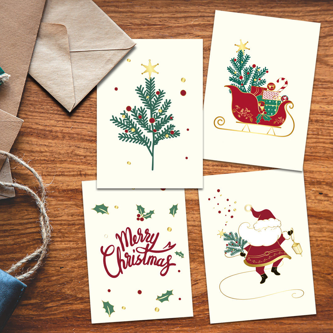 3pcs Christmas Greeting Cards With Envelopes Different Designs