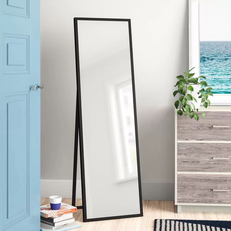 Elegant Black Wooden Standing Mirror – Adult & Kids Sizes