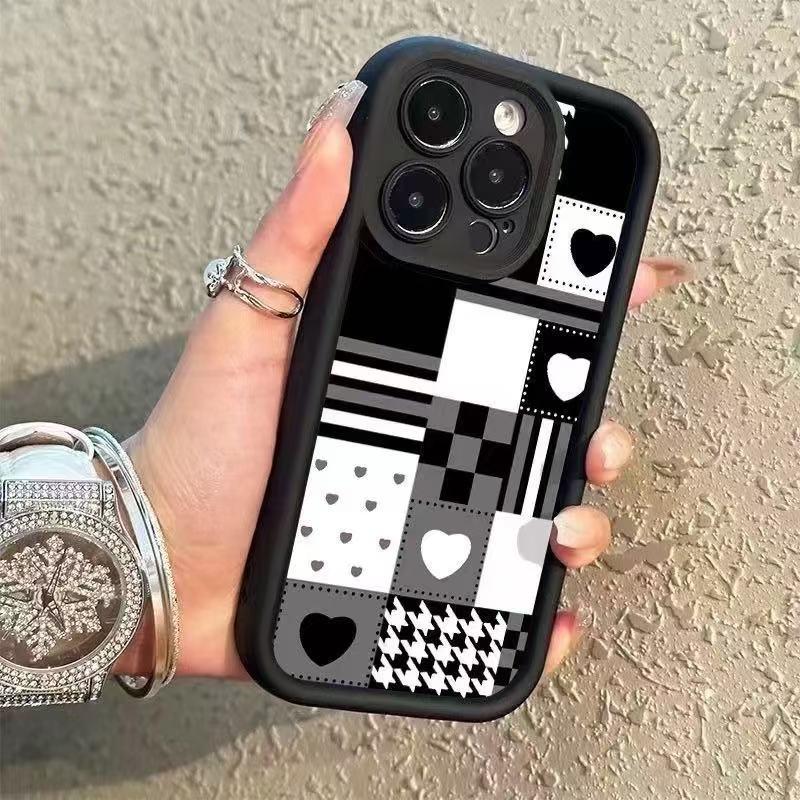 Stylish Grid Heart Shockproof Case for iPhone 11 ? Trendy Splicing Design & Full Protection