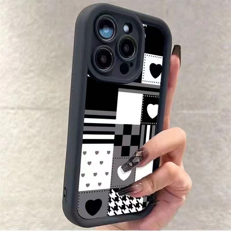 Stylish Grid Heart Shockproof Case for iPhone 11 ? Trendy Splicing Design & Full Protection