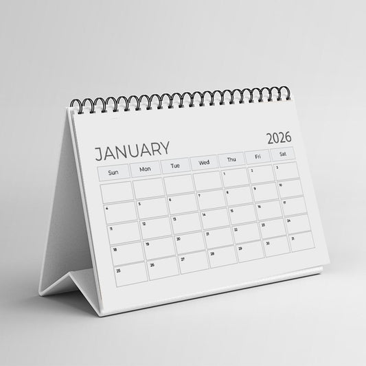 2026 Desk Calendar Planner + 12 sheets Monthly Planner A4